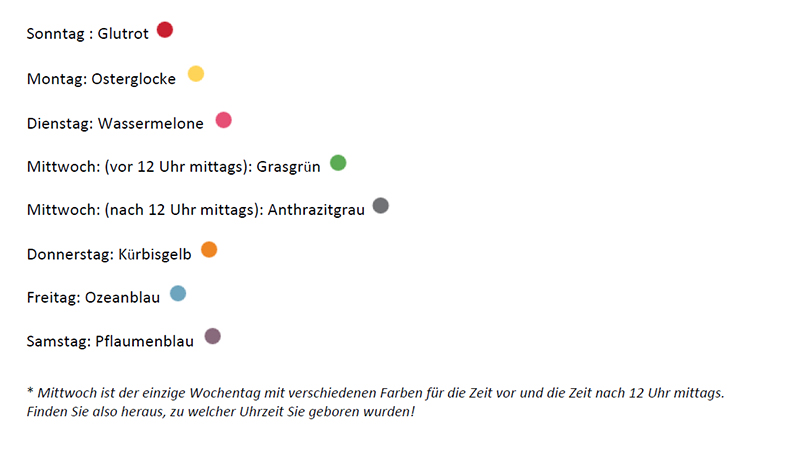 Wochentagsfarbe