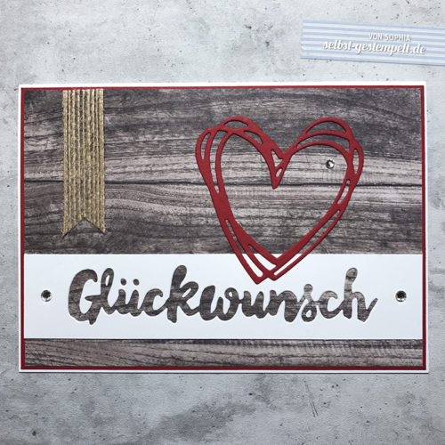 Glückwunschkarte mit Holzoptik